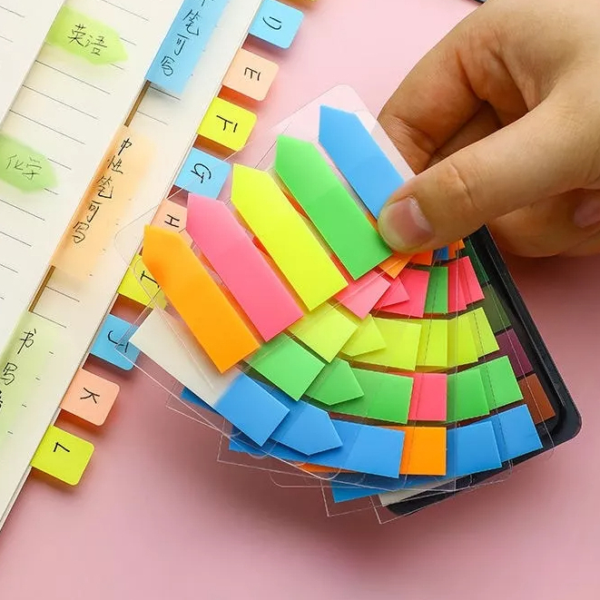 Combo 2 tệp Giấy Note 5 màu nhựa mũi tên 100 sheets - Giấy note dạ quang ghi chú nhiều màu dùng đánh dấu trang sách | Shopee Việt Nam