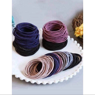 Set 100 dây chun buộc tóc cho các bạn nữa nhiều màu sắc độ co giãn cao
