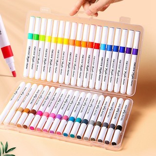 Bút Màu Acrylic Marker 12/24/36/48/60 Màu Cao Cấp Màu Sắc Tươi Sáng - Bút Lông Màu Chống Thấm 89001