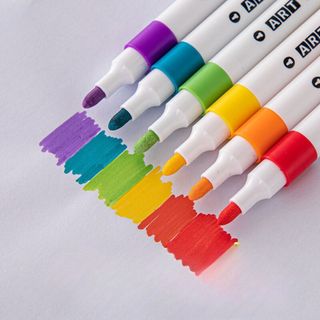 Bút Màu Acrylic Marker 12/24/36/48/60 Màu Cao Cấp Màu Sắc Tươi Sáng - Bút Lông Màu Chống Thấm 89001