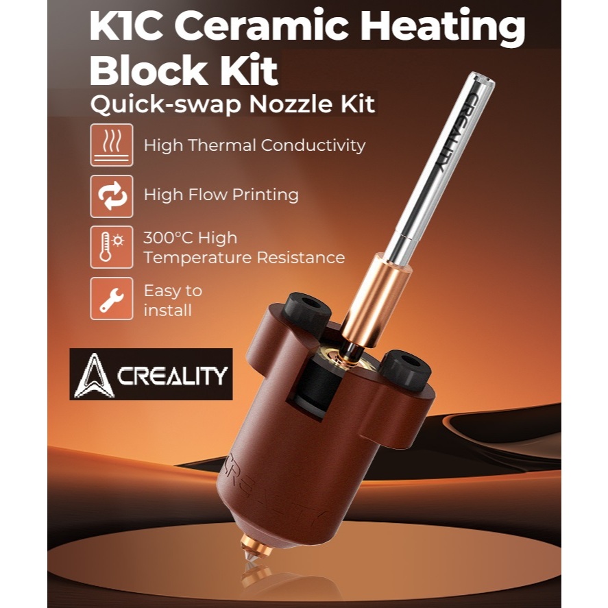 K1C Hotend Upgrade-Kit Mit Keramik-Heizblock & Schnellem Wechsel-Düsen-System – Für K1, K1 Max, K1C 3D-Drucker Bis 300°C Und 600 Mm/s