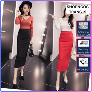 Chân Váy Bút Chì Dáng Dài 80cm Chất Umi Hàn Cao Cấp Co Dãn 4 Chiều Sẻ Sau_shopngoctrang19_CV73NT