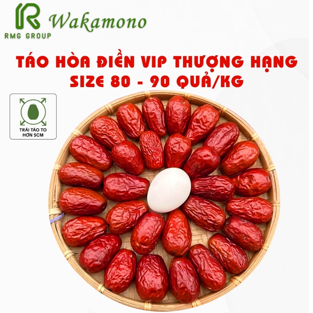 táo đỏ Wakamono Organic 1kg dòng Hoà Điền  (60-80 quả/1kg)+ 1kg dòng Nhược Khương 200-220quả/kg