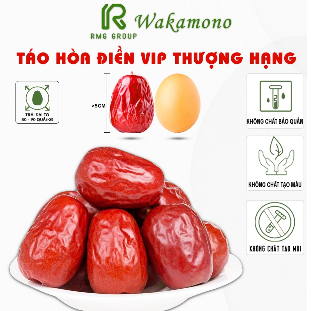 táo đỏ Wakamono Organic 1kg dòng Hoà Điền  (60-80 quả/1kg)+ 1kg dòng Nhược Khương 200-220quả/kg