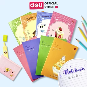 Combo 5/10 Vở Kẻ Ngang Deli Tập Vở 72 120 200 Trang Học Sinh Sinh Viên Nhiều Mẫu Mã Cute Sổ Quà Tặng