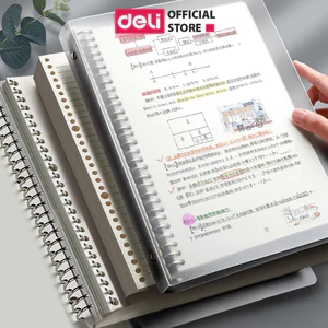 Sổ Còng Deli Bìa Sổ Còng Sắt Nhựa A4 B5 A5 Sổ Tay Binder Thay Được Giấy Kẻ Ngang Caro Làm Sổ Ghi Chép