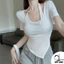Áo kiểu nữ cổ yếm vạt nhọn Duy Linh áo thun nữ phối màu cực xinh vải mềm mịn mát DL10A