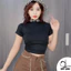 Áo cổ cao nữ nhún eo in chữ GENY GIRL cá tính DL03A