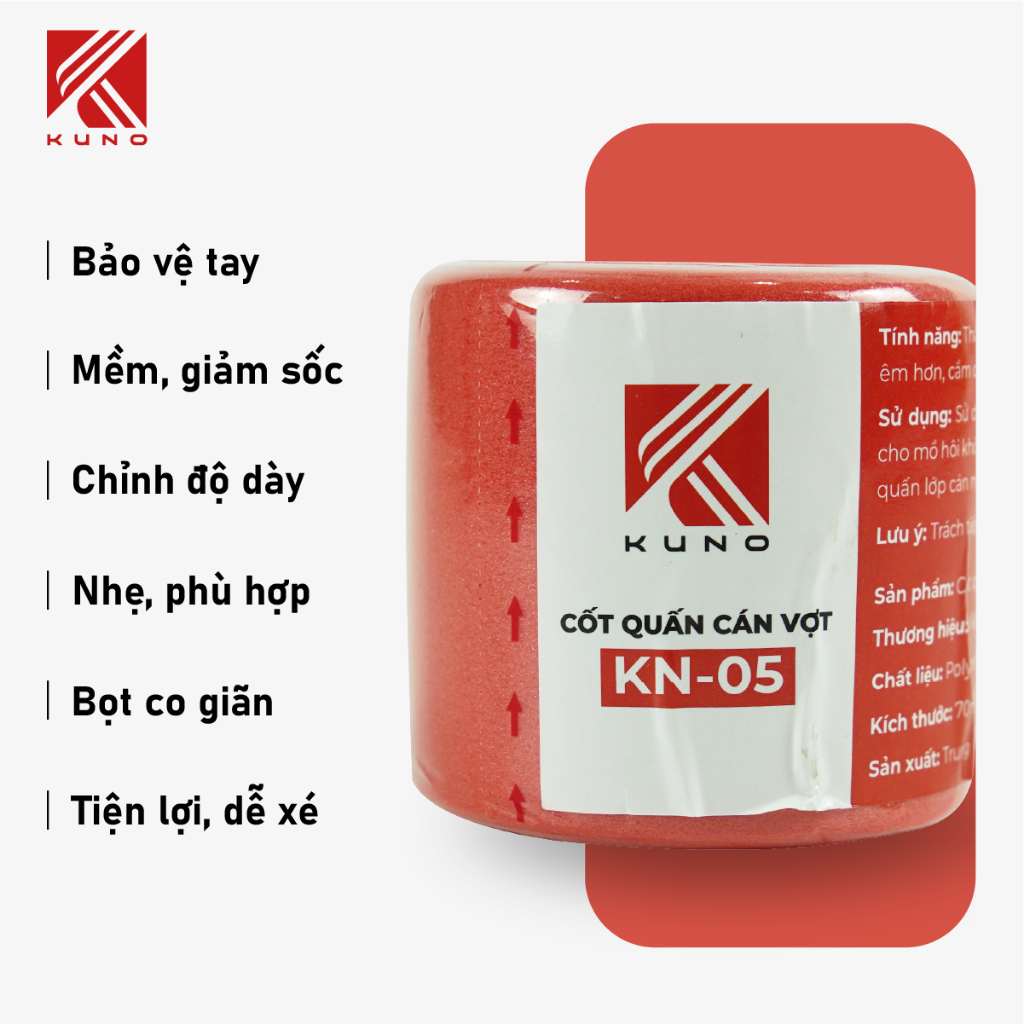 Ảnh Quấn cốt vợt cầu lông KUNO, bảo vệ cốt vợt cầu lông dài 27m mềm mại, thấm hút mồ hôi 3