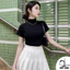 Áo croptop cổ lọ 5cm nữ chất borip cotton co giãn đẹp ôm tôn dáng duy linh hottrend