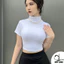 Áo croptop cổ lọ 5cm nữ chất borip cotton co giãn đẹp ôm tôn dáng duy linh hottrend