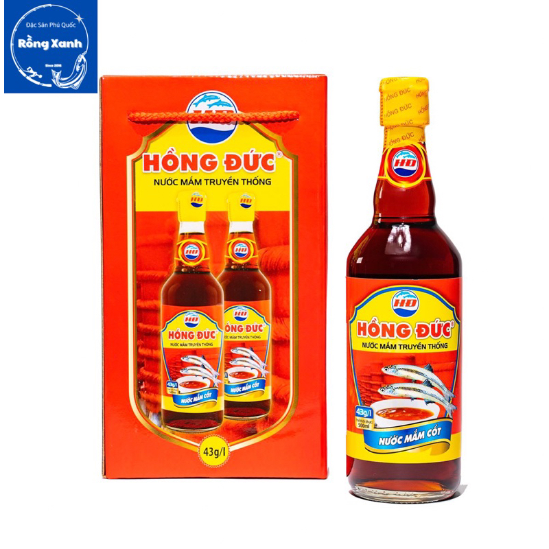 Hộp 2 chai Nước Mắm Hồng Đức 43 độ đạm- CHAI loại 500ml/Chai- Chai Nhựa ...