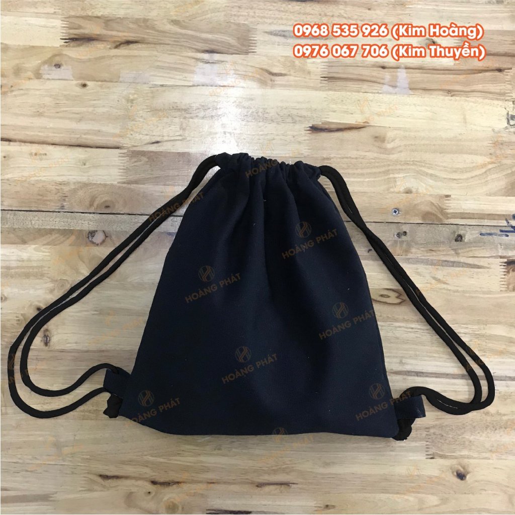 Balo rút canvas, vải bố màu đen | Shopee Việt Nam