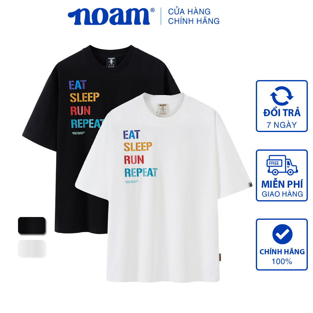 Ảnh Áo thun Form rộng NOAM ESRR Unisex 100% Cotton - Màu đen/trắng 1
