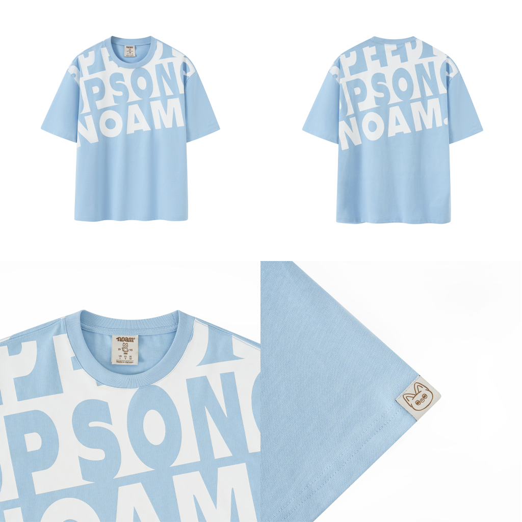 Ảnh Áo thun Form rộng NOAM Speed Up Song Unisex Cotton 260GSM - Màu xanh/ cam 2