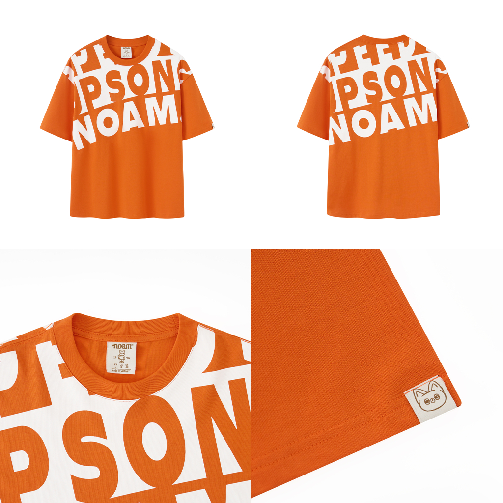 Ảnh Áo thun Form rộng NOAM Speed Up Song Unisex Cotton 260GSM - Màu xanh/ cam 3