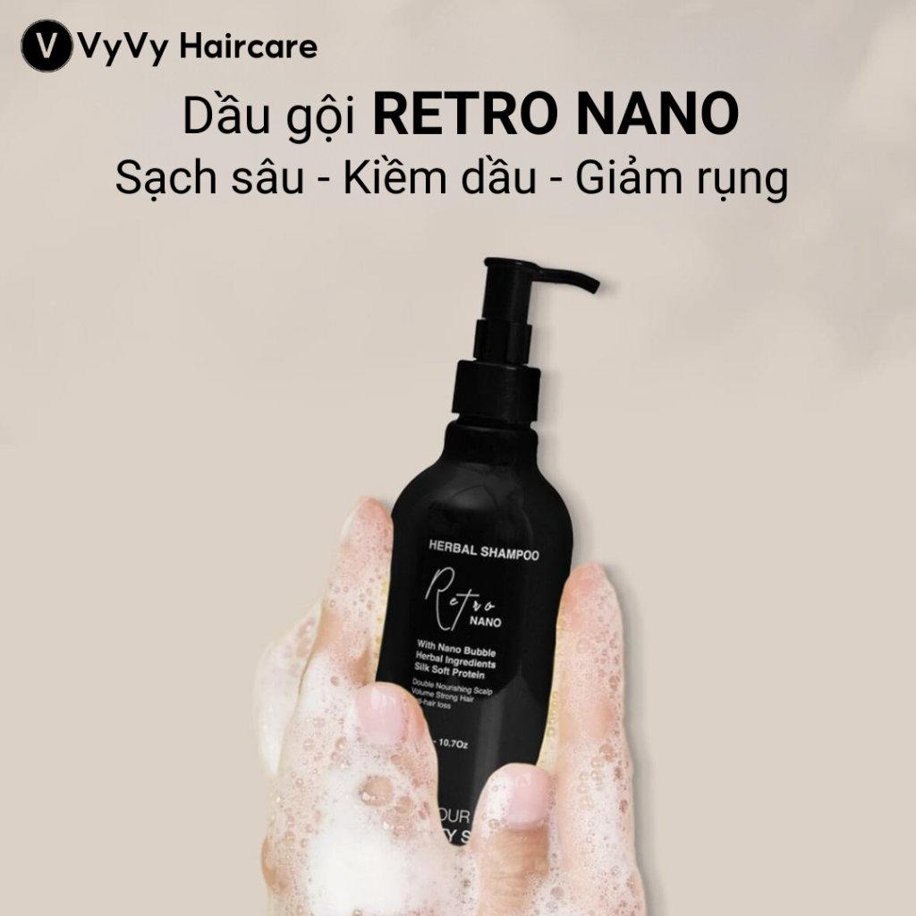 Ảnh Dầu gội thảo dược Retro Nano ngăn bết tóc tơi phồng căng đanh tóc vyvyhaircare V 100ml / 315ml 1