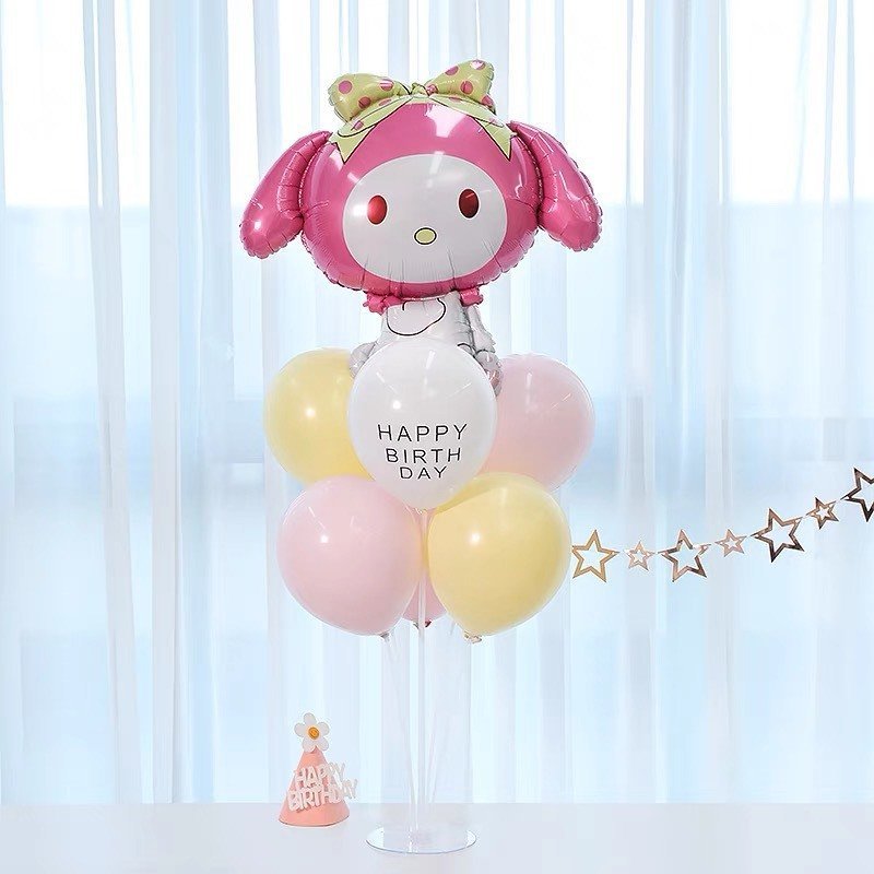 Product image [KÈM QUÀ TẶNG-GIAO HỎA TỐC]Set bóng trang trí sinh nhật chủ đề hoạt hình Kuromi Sanrio đủ mẫu cho bé Trụ kèm bóng Melody