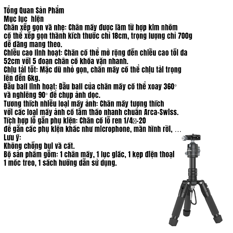 Chân Máy Ảnh SmallRig AP-02 - Du Lịch Nhẹ 4222, SmallRig Kit Video 4221 ...
