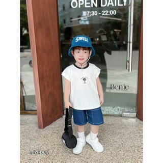 Bộ ba lỗ cánh rơi phối quần giả bò bé trai, set bộ thun tanktop quần giả bò cá tính cho bé