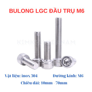Set 10 cái M6 Bulong lục giác chìm đầu trụ INOX 304 M6 10mm - 70mm