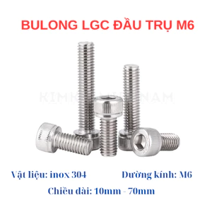 Set 10 cái M6 Bulong lục giác chìm đầu trụ INOX 304 M6 10mm - 70mm