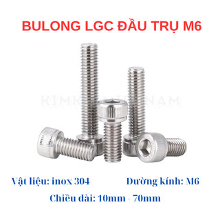 Set 10 cái M6 Bulong lục giác chìm đầu trụ INOX 304 M6 10mm - 70mm