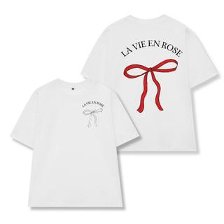 Áo thun in hình LA VIE EN ROSE form rộng tay lửng unisex nam nữ áo phông mỏng nhẹ thoải mái