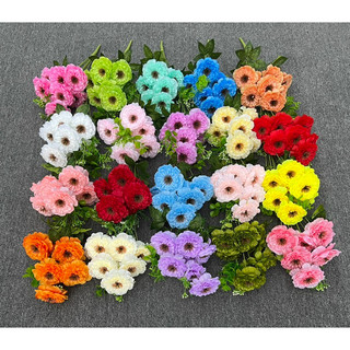 CHÙM HOA TRÀ TRÀM NHỊ NÂU 8 BÔNG CAO CẤP DECOR- HOA GIẢ TRANG TRÍ