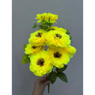 CHÙM HOA TRÀ TRÀM NHỊ NÂU 8 BÔNG CAO CẤP DECOR- HOA GIẢ TRANG TRÍ