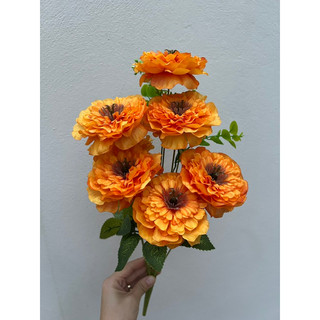CHÙM HOA TRÀ TRÀM NHỊ NÂU 8 BÔNG CAO CẤP DECOR- HOA GIẢ TRANG TRÍ
