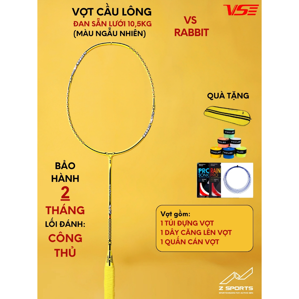 Vợt cầu lông VS Kongfu Rabbit nội địa đã đan lưới công thủ toàn diện ...