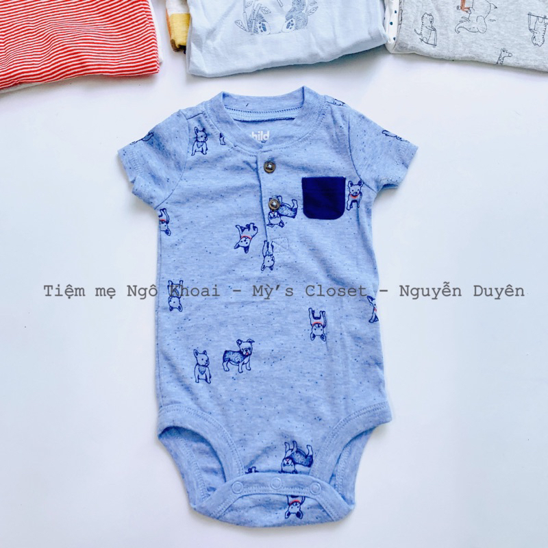 [MD116] 9-12M/8-10kg Body chip ngắn tay bé trai chất liệu cotton mềm mát