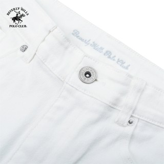Beverly Hills Polo Club - Quần short Nam Slim Fit cotton Trắng Trơn BHPC  QJSSS24V011