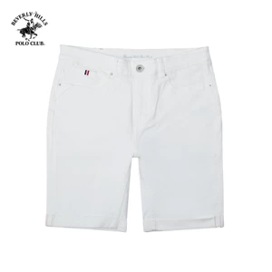 Beverly Hills Polo Club - Quần short Nam Slim Fit cotton Trắng Trơn BHPC  QJSSS24V011