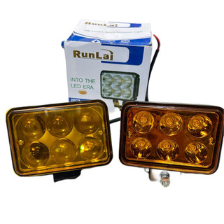 Đôi đèn led trợ sáng, đèn led Runlai 6 mắt màu vàng. (Giá 1 đôi)