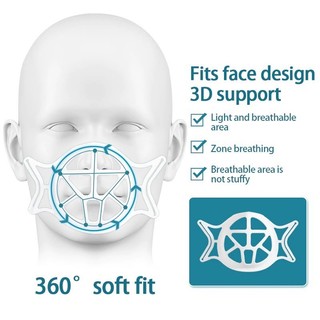Khung Đỡ Khẩu Trang 3D Silicone COMBO 5 Cái | Tạo Khoang Chống Bí Dễ Thở Không Dính Môi Tái Sử Dụng