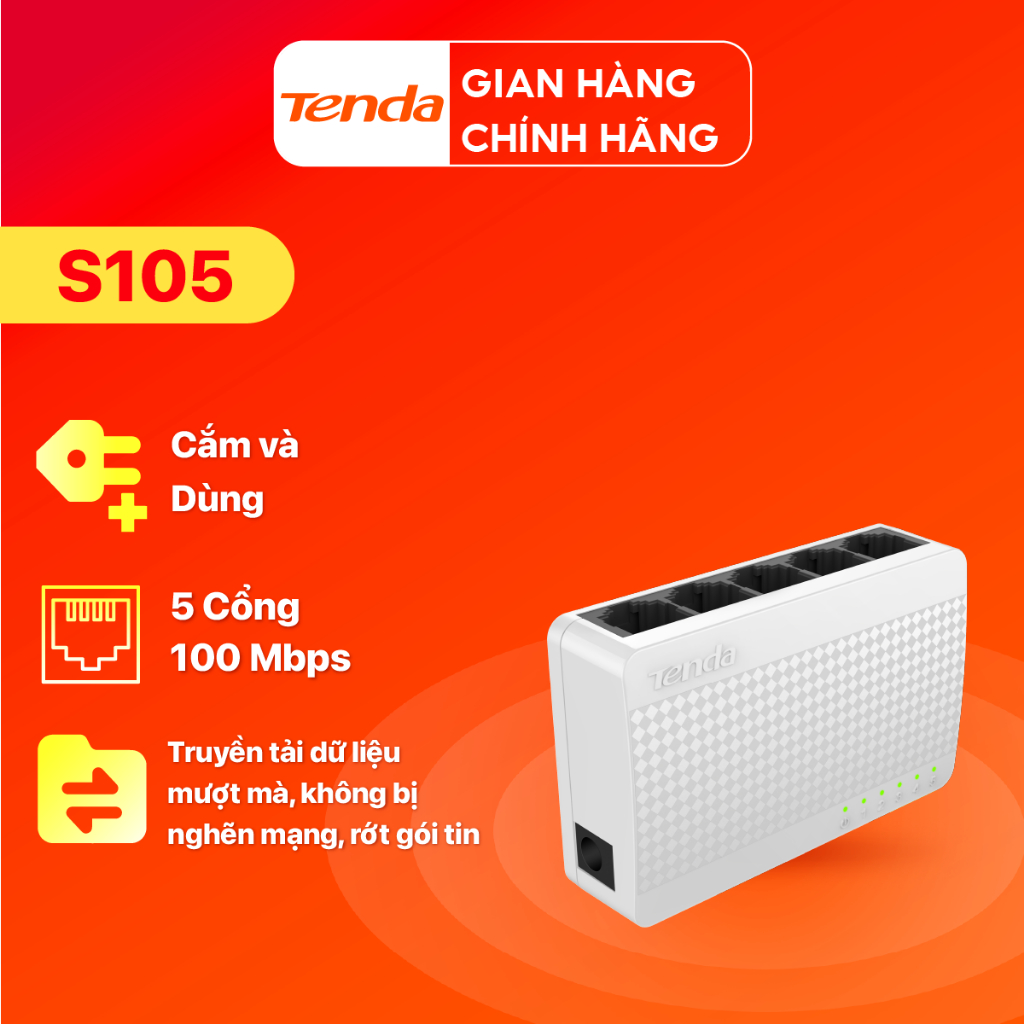 Đánh giá Bộ Chia Mạng Tenda S105 5 Cổng 10/100Mbps: Cắm Là Chạy, Giá Tốt Chỉ 122K!