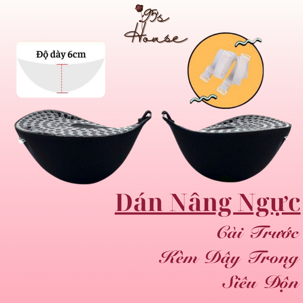 Áo Dán Nâng Ngực Tạo Khe Đệm Dày 6cm Cài Trước Kèm Dây Trong DN05