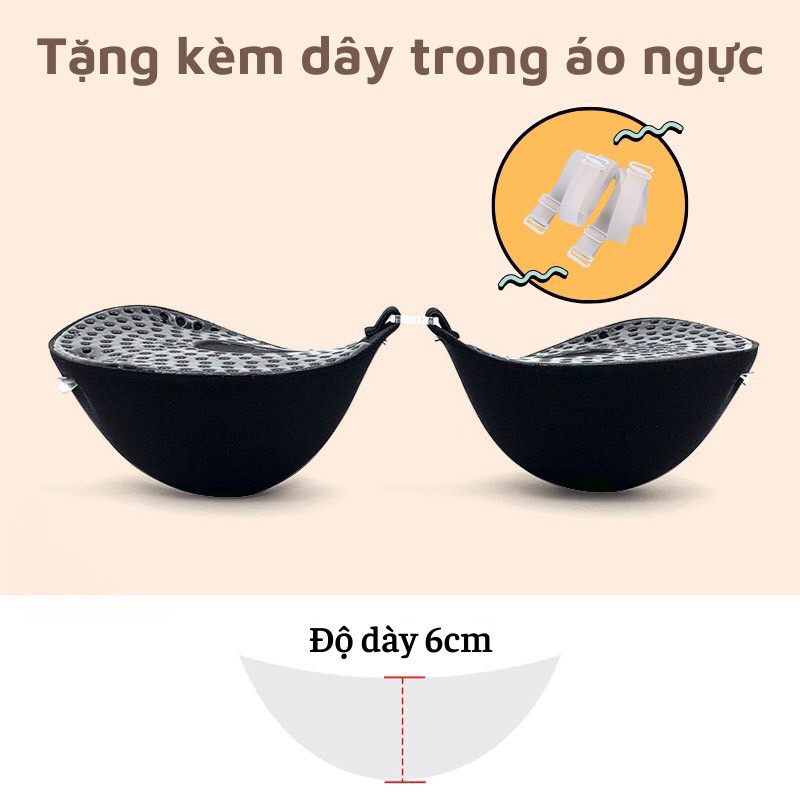 Áo Dán Nâng Ngực Tạo Khe Đệm Dày 6cm Cài Trước Kèm Dây Trong DN05