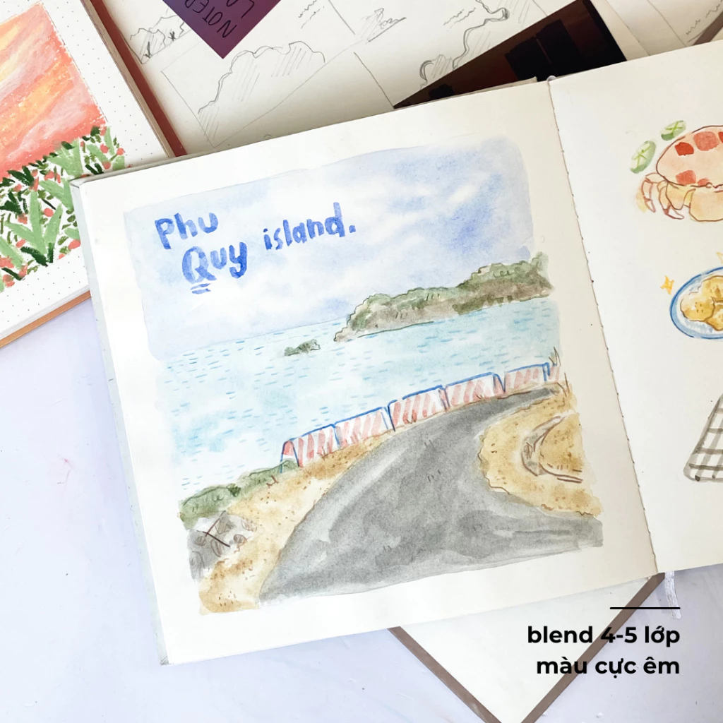 Sketchbook sổ vẽ phác thảo 190gsm khổ a4 a5 vuông Crabit Skectbook Ribbon Coquette