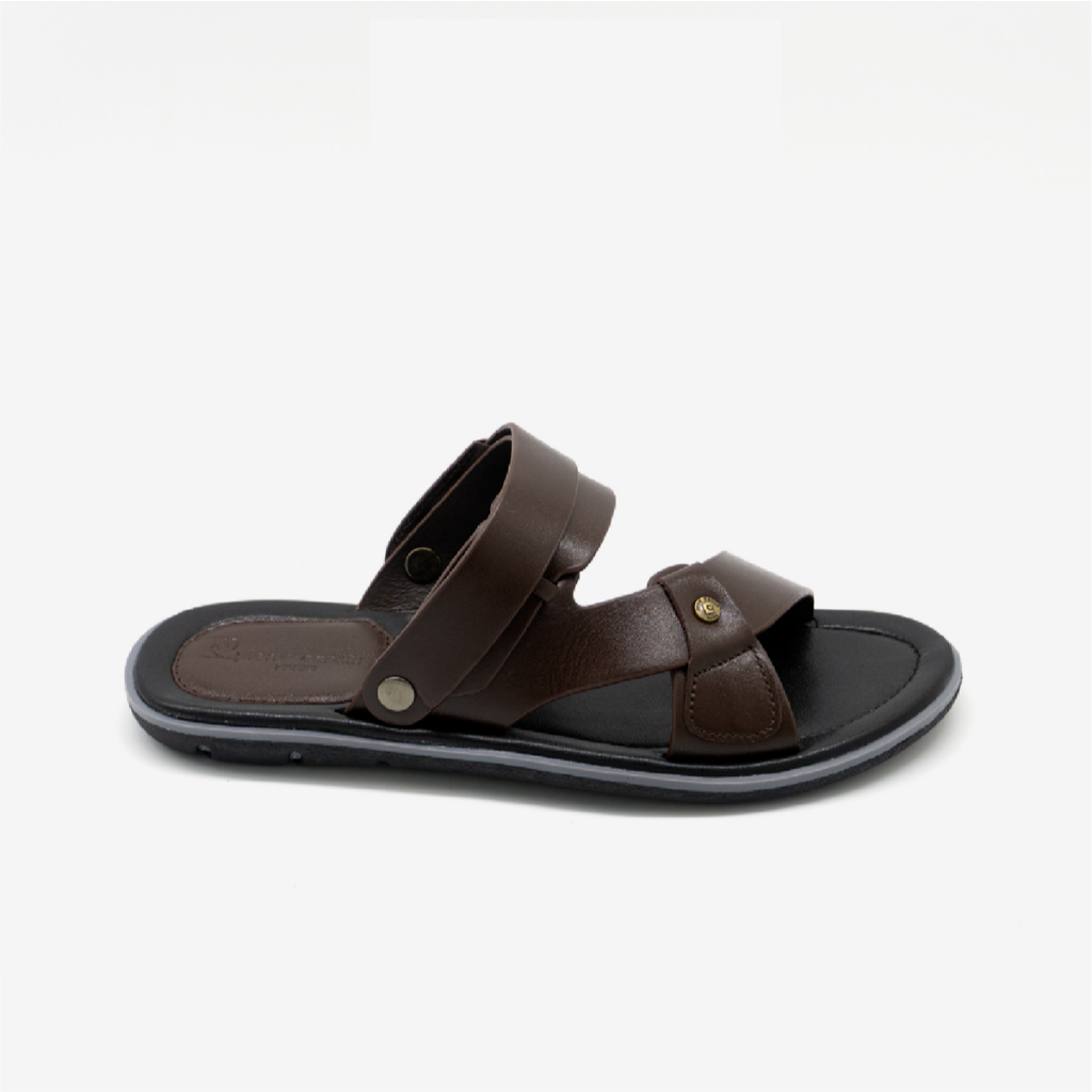 Ảnh Sandal nam Pierre Cardin Pháp da bò thật quai chéo, quai hậu không tăng giảm, đế cao su 156 - Hàng chính hãng 3