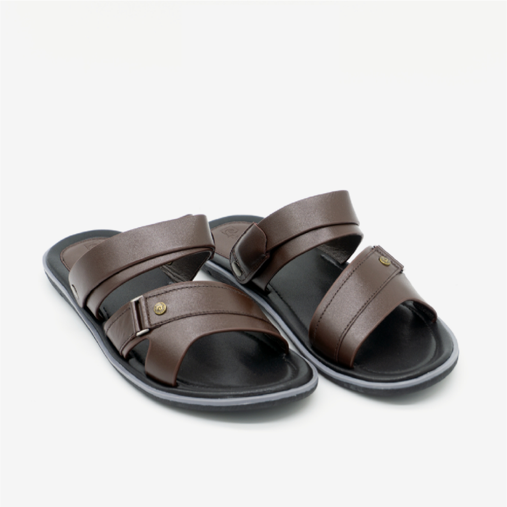 Ảnh Sandal nam Pierre Cardin Pháp da bò thật quai chéo, quai hậu không tăng giảm, đế cao su 156 - Hàng chính hãng 1