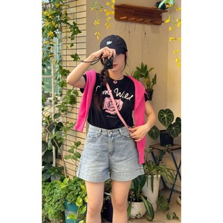 Quần short jeans lưng cao basic - 247store - Qsoocjeanmem7451_P11K16