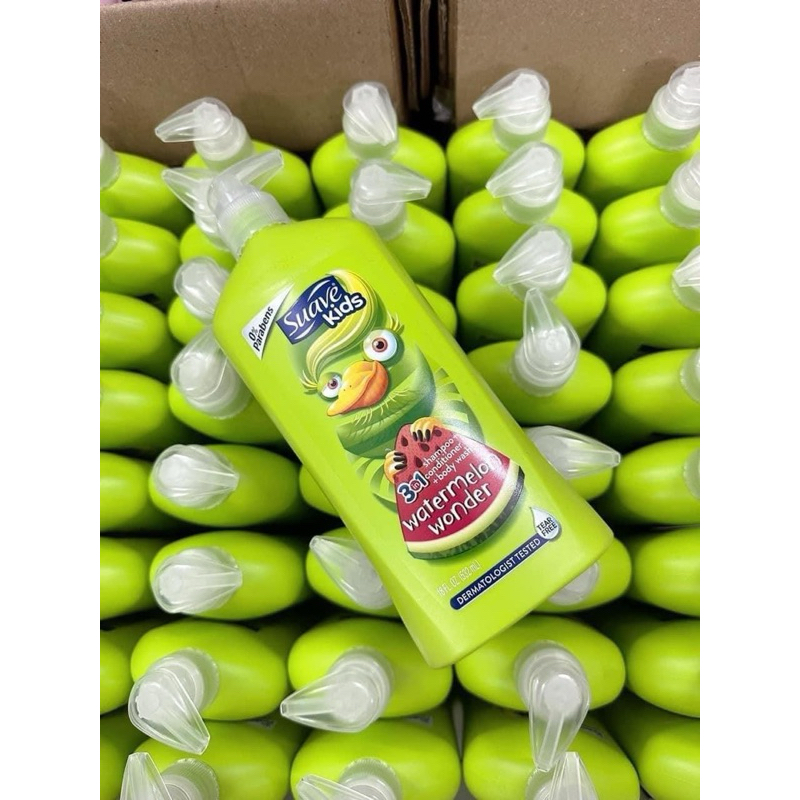 Tắm gội trẻ em Suave kids 3in1 532ml - hương táo- hương dưa hấu