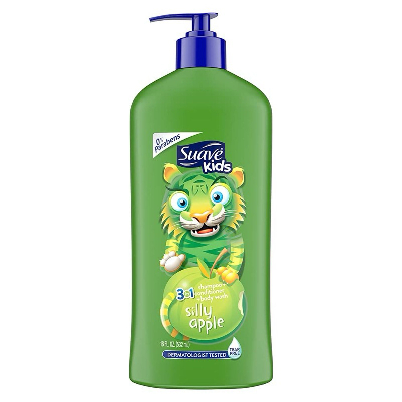 Tắm gội trẻ em Suave kids 3in1 532ml - hương táo- hương dưa hấu