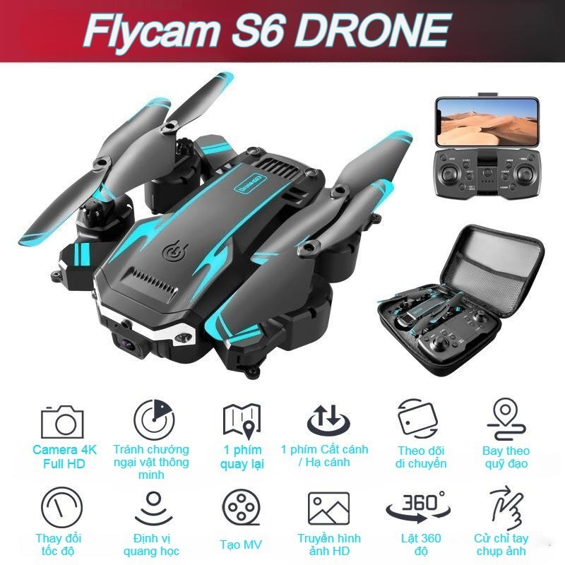 Flycam S6 Drone máy bay điều khiển từ xa 2 camera 4K full HD giá rẻ ...