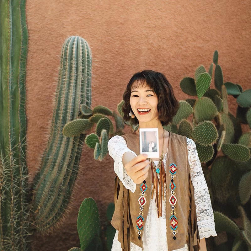 Áo Khoác Ghi Lê Da Lộn Kèm Ảnh Thật Phong Cách Bohemian Thời Trang Du Lịch Nữ 2024