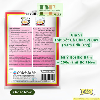 Gia vị Mỳ Spaghetti Sốt Bò Bầm 50g Lobo Thái. Nam Prik Ong Seasoning --> Sốt Mì Ý Thịt Bầm