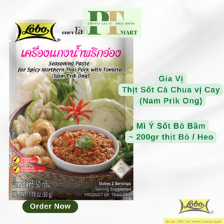 Gia vị Mỳ Spaghetti Sốt Bò Bầm 50g Lobo Thái. Nam Prik Ong Seasoning --> Sốt Mì Ý Thịt Bầm